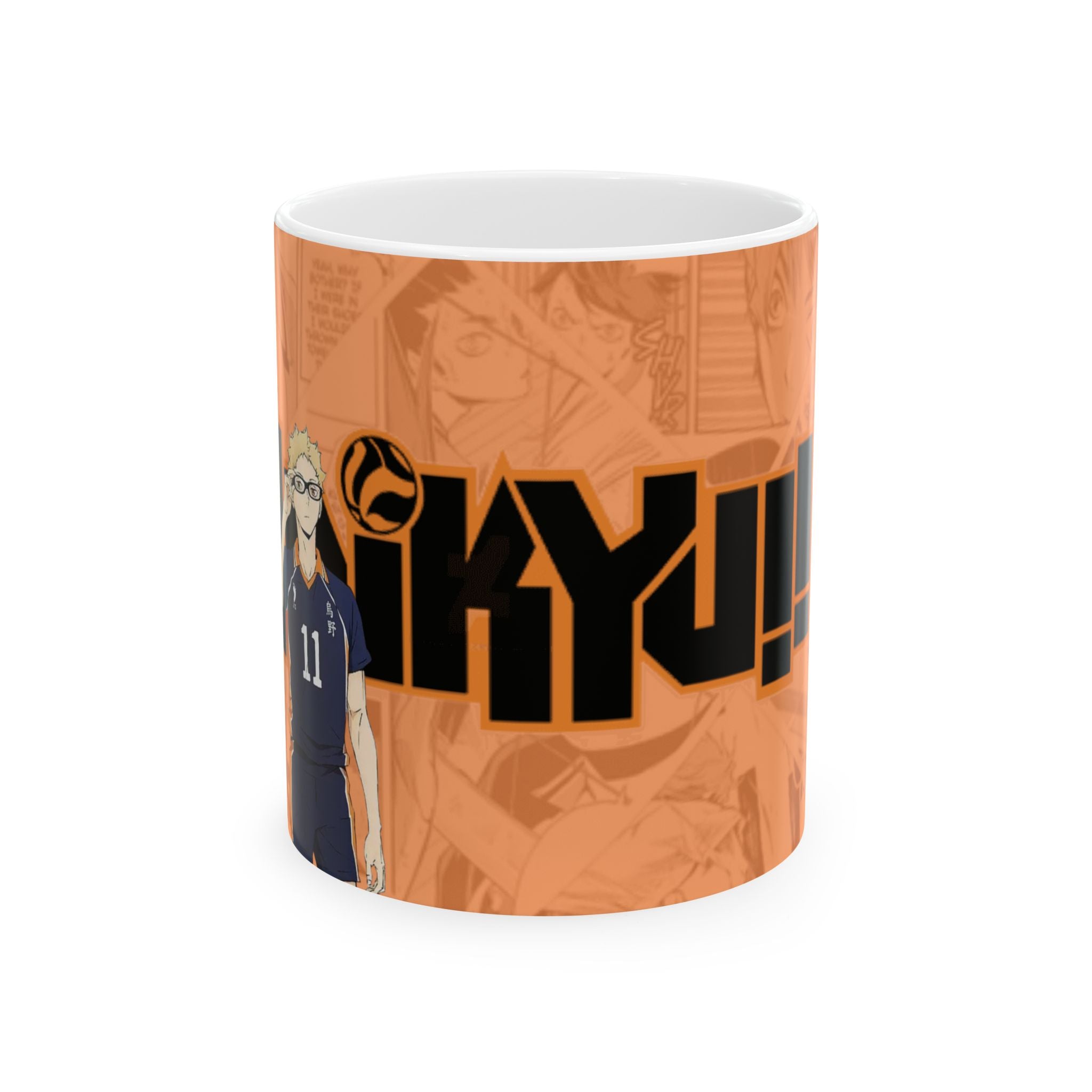 Haikyuu!! Orange Mug Featuring Kei Tsukishima | Anime Ceramic Cup Ceramic